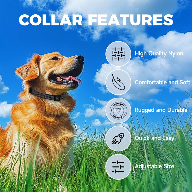 Dog Collar, Reflective Dog Collars with Buckle, Nylon Adjustable Collar for Small Medium Large Dogs (Black, S) - BeesActive Australia