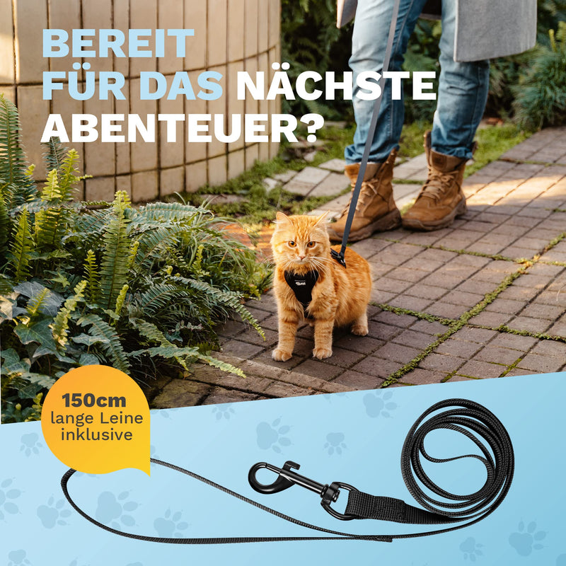 Pets Perfect Cat Harness - Extra escape-proof cat harness with leash - Cat leash - Our cat harness set brings safety to your walks (S) S - BeesActive Australia