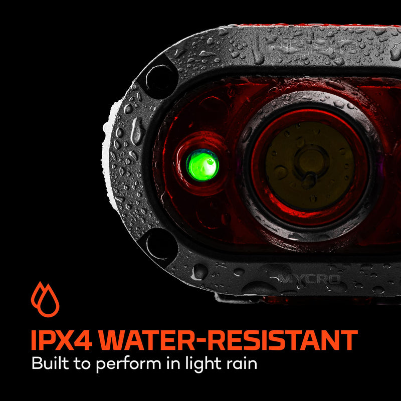 NEBO MYCRO 450 Rechargeable Headlamp | 450 Lumens, 6 Light Modes, Water Resistant, Detachable Hat Clip, Super Bright Head Lamp for Camping & Hiking, Includes USB Charging Cable — Red