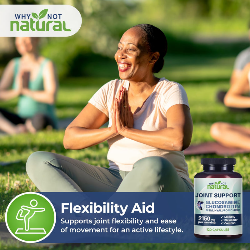 Why Not Natural Glucosamine Chondroitin, MSM, Joint Support Supplements - Knee Pain Joints Health Suppplement - BeesActive Australia
