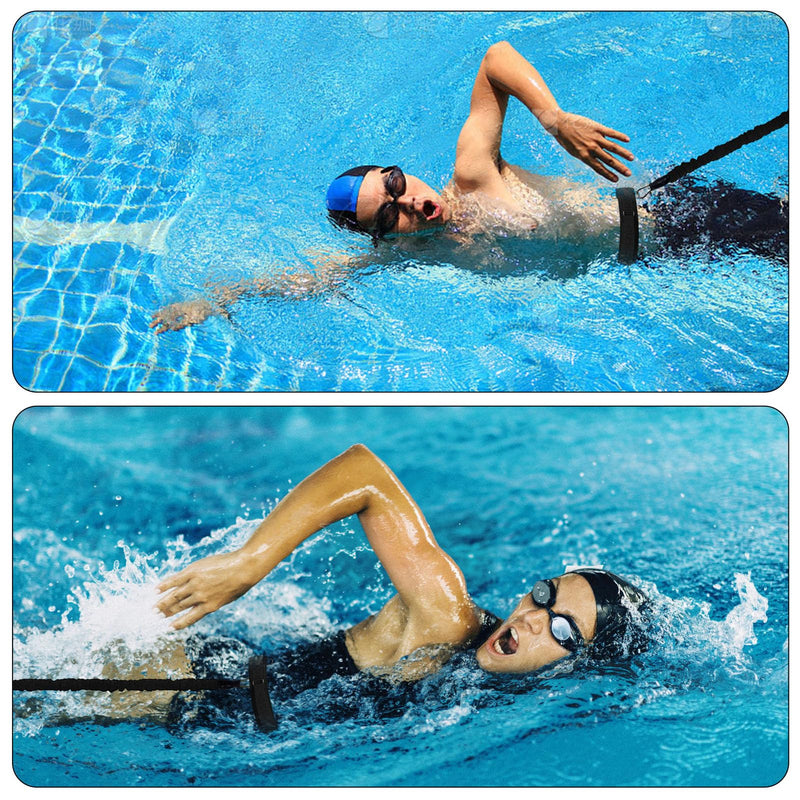 Pool Swim Training Equipment, Tether Aquatic Belt with Resistance Band Improve Power Agility Focus Explosive for Men and Women