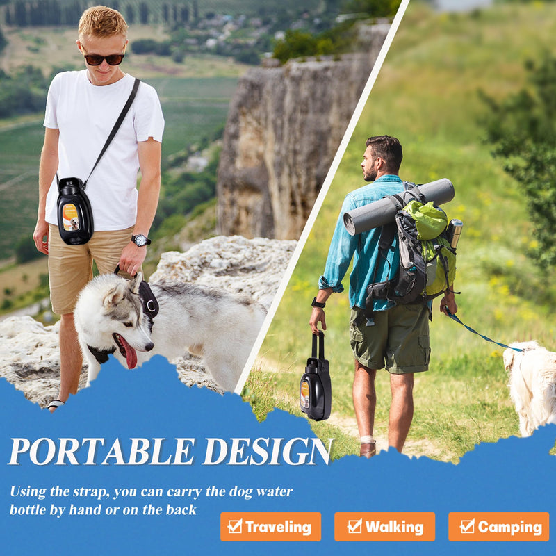 Dog Water Bottle with Bowl, 45oz Portable Dog Water Dispenser for Walking, Foldable Travel Dog Water Bowl for Puppy, Small, Medium & Large Dogs, Leak Proof, Food Grade Plastic, Easy to Clean - BeesActive Australia