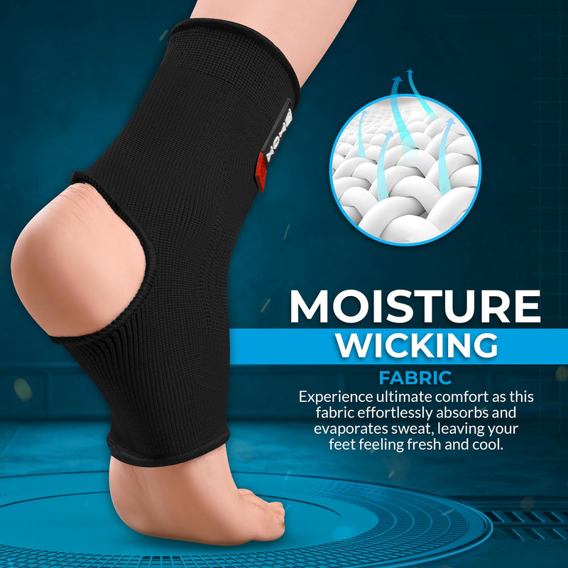 WYOX Ankle Brace for Sprained Ankle - Stabilizer Brace for Women, Support for Men, Achilles Tendonitis Wrap, and Compression Sleeve - Perfect for Running, Gym, Boxing, and Sports (Black, L/XL) Black L / XL (Women 7.0 - 10.5/ Men 6.0 - 9.5) - BeesActive Australia