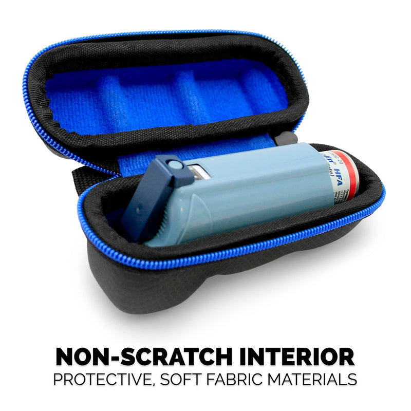 CASEMATIX Asthma Inhaler Travel Case with Lanyard and Clip-on Keychain Carabiner, Includes Inhaler Holder Case Only, Black - BeesActive Australia