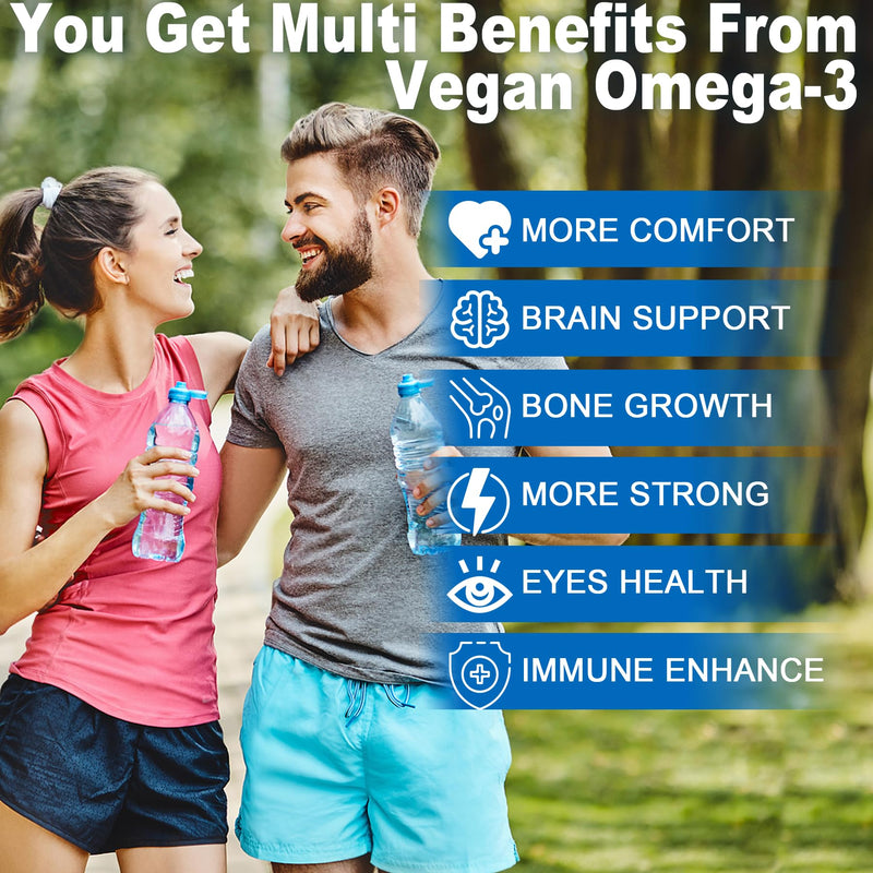 Omega-3 Gummies + CoQ10 + D3 K2 (MK7) for Women Men, EPA 600mg & DHA 400mg | Omega 3 Fish Oil Alternative, No Fish Taste, Omega 3 Fatty Acids Supplements, for Brain, Eye, Immune, Sugar Free, 1 Pack 60 Count (Pack of 1)