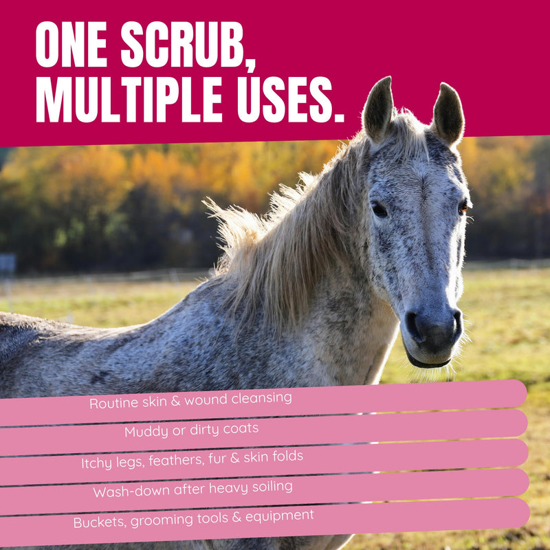 HiPRO Scrub™ - Antibacterial Skin & Wound Wash for Horses | Tea Tree Oil | Deep Cleansing & Soothing Formula for Wounds, Cuts, and Irritated Skin | 500mL