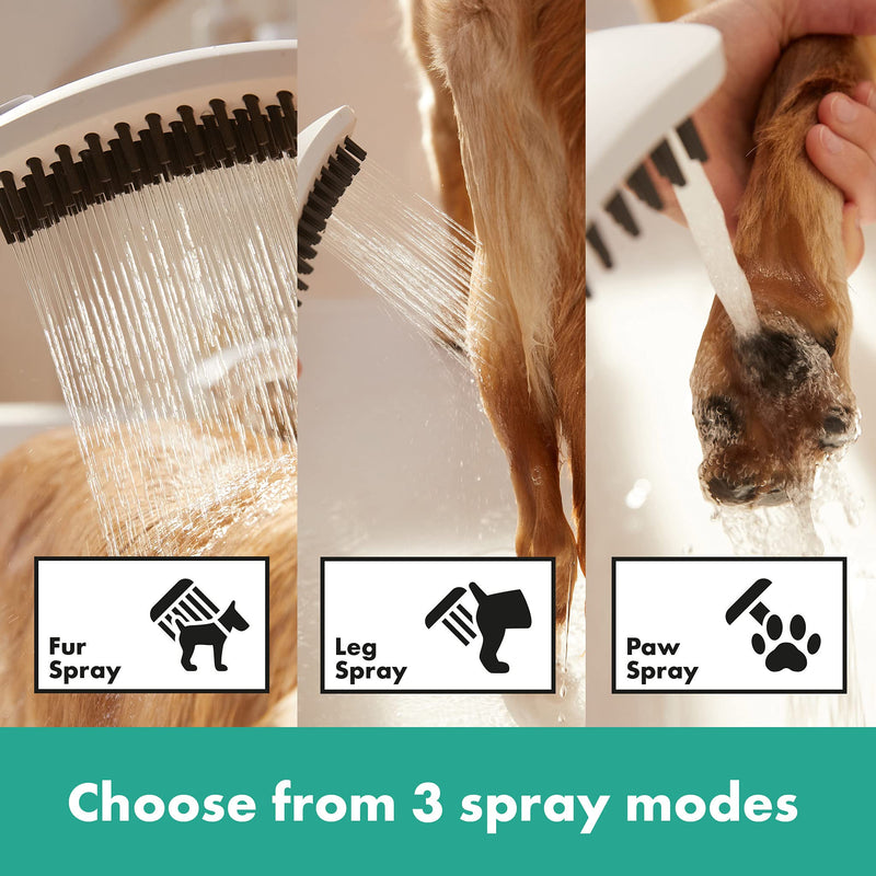 hansgrohe DogShower - dog shower with 3 jet types, shower head for dogs for grooming with petting nubs, 26640700, matt white matt white dog shower - BeesActive Australia