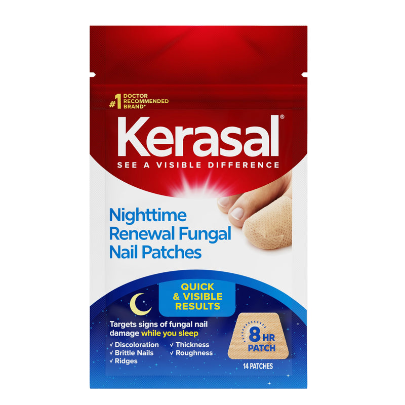 Kerasal Nighttime Renewal Fungal Nail Patches - 14 Patch - Overnight Repair for Nail Fungus Damage, 8-Hour Treatment Restores Healthy Appearance (Packaging May Vary) Nail Renewal Nighttime 14 Count (Pack of 1) - BeesActive Australia
