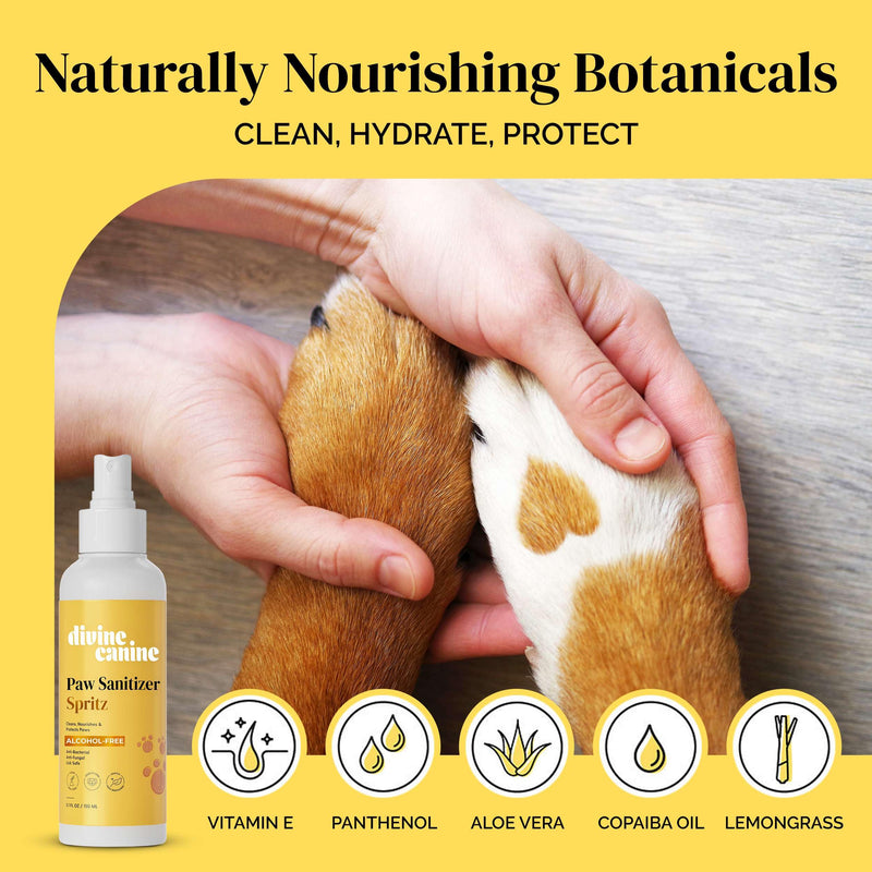 Dog Paw Cleaner - 5.1 Fl Oz of Alcohol Free Paw Sanitizer Spritz - Made with Aloe, Copaiba Oil, and Lemongrass Oil to Nourish and Clean Paws - Made in The USA Original - BeesActive Australia