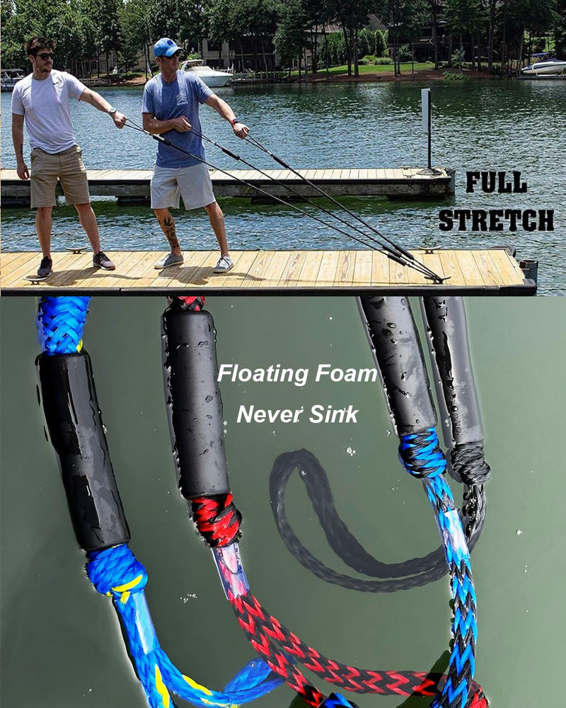 Bungee Boat Dock Line Mooring Rope Boat Accessories Docking Lines PWC Dockline for Boats Kayak, Jet Ski, Pontoon, Canoe, Power Boat WaveRunner, 4 Pack (Red&Black, 4-5.5) Red&Black - BeesActive Australia