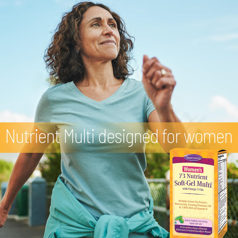 Nature's Secret Women's 73-Nutrient Soft-Gel Multi 60 Liquid Softgels | Women's Daily Wellness | 73-Nutrient Multivitamin | Essential Daily Nutrients | Specially Formulated For Women | 60 Softgels 60 Count (Pack of 1)
