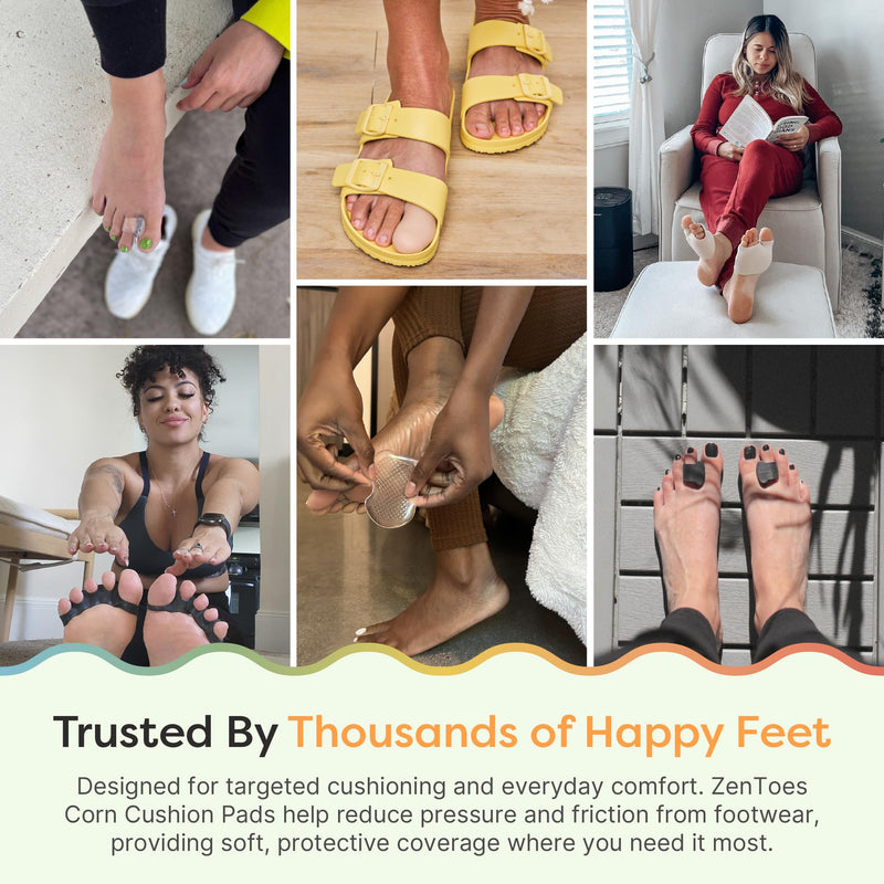 ZenToes Corn Pads for Toes, Anti-Friction Callus Cushions for Sensitive Skin, Soft Corn Cushions, Waterproof & Breathable, 36 Count 36 Count (Pack of 1) - BeesActive Australia