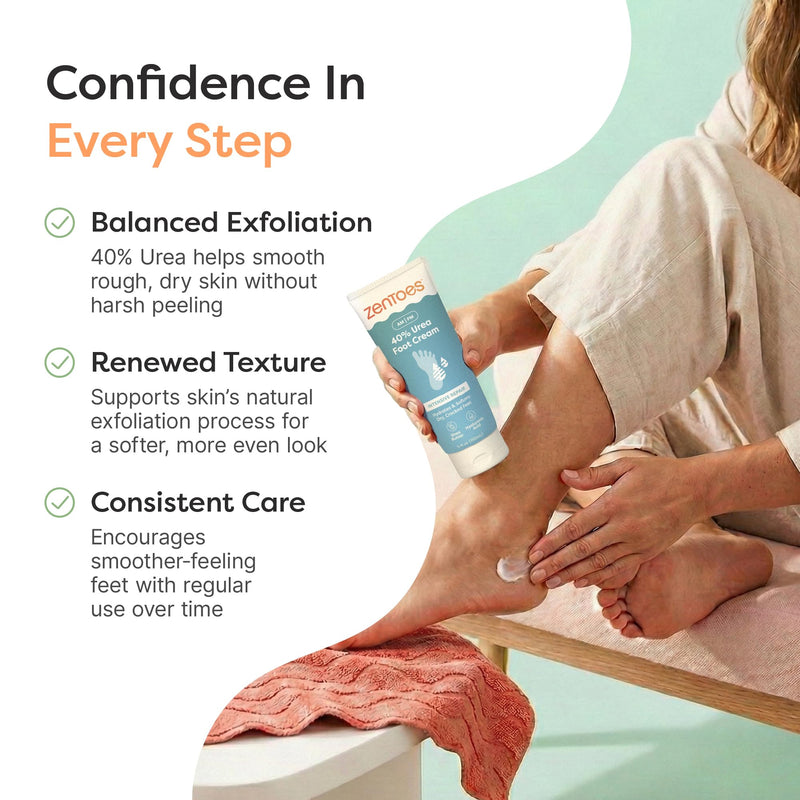 ZenToes Urea Cream 40 Percent for Feet | Foot Lotion for Dry Cracked Heels and Feet | Intense Dry Feet Softening and Hydration for Skin | Heel Balm and Moisturizing Care | 5oz 5 Fl Oz (Pack of 1) - BeesActive Australia