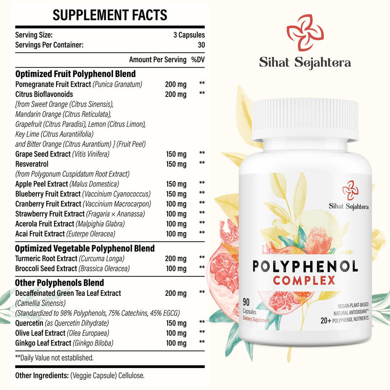 67,500 MG Polyphenols Supplement - Powerful Antioxidants & Polyphenol for Age Defense, Polyphenol Superfood, Quercetin, Resveratrol, Green Tea, Plant-Based & Energy, Immune Support, 180 Capsules | Plant-Based Formula • Polyphenol Superfood Blend • Bota...