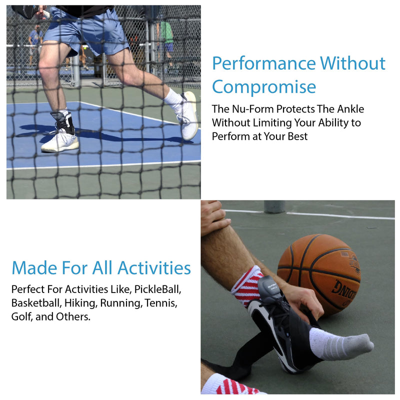 Ovation Medical Nu-Form Ankle Brace - Premium, Low Profile Ankle Stabilizer and Ankle Compression Brace - Breathable Ankle Brace for Sports, Ankle Sprains, Injury Recovery Support, & More (Small) Small