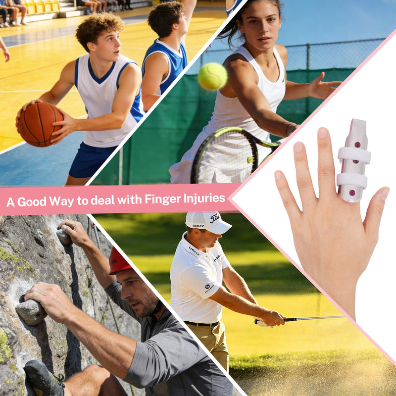 Finger Splint,5PCS Finger Splints for Broken Finger,Pinky Finger Support Brace, Mallet Finger Brace for Broken Fingers Straightening,Pink Pink，S*1,M*2,L*2 - BeesActive Australia