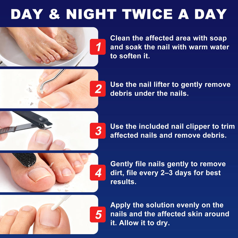 Toenail Fungus Pen - Toenail Fungus Treatment Extra Strength Renewal Kit for Thick, Broken & Discolored Toenails & Fingernails 0.1 Fl Oz (Pack of 6)