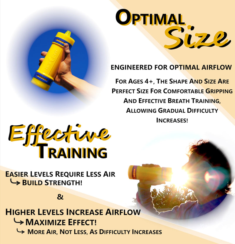 Natural Deep Breathing Trainer for Lungs Patented Non-Constricting Respiratory Muscle Training - Unrestricted Airflow Design Easy to Use BPA-Free Breather Breathe Breath Exercise Device - BeesActive Australia