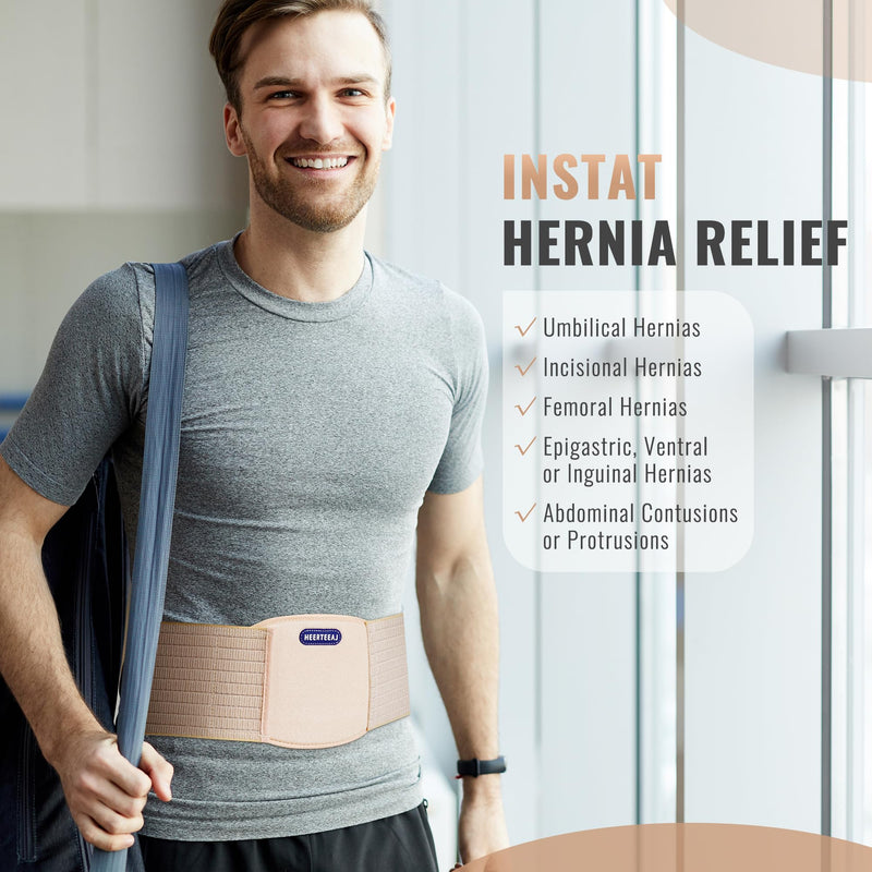 Umbilical Hernia Belt | Abdominal Hernia Belt for Men & Women | Belly Button Umbilical Hernia Binder w/ 1 Hernia Compression Pads | Ventral, Epigastric & Post Surgery Support Belts Large - BeesActive Australia