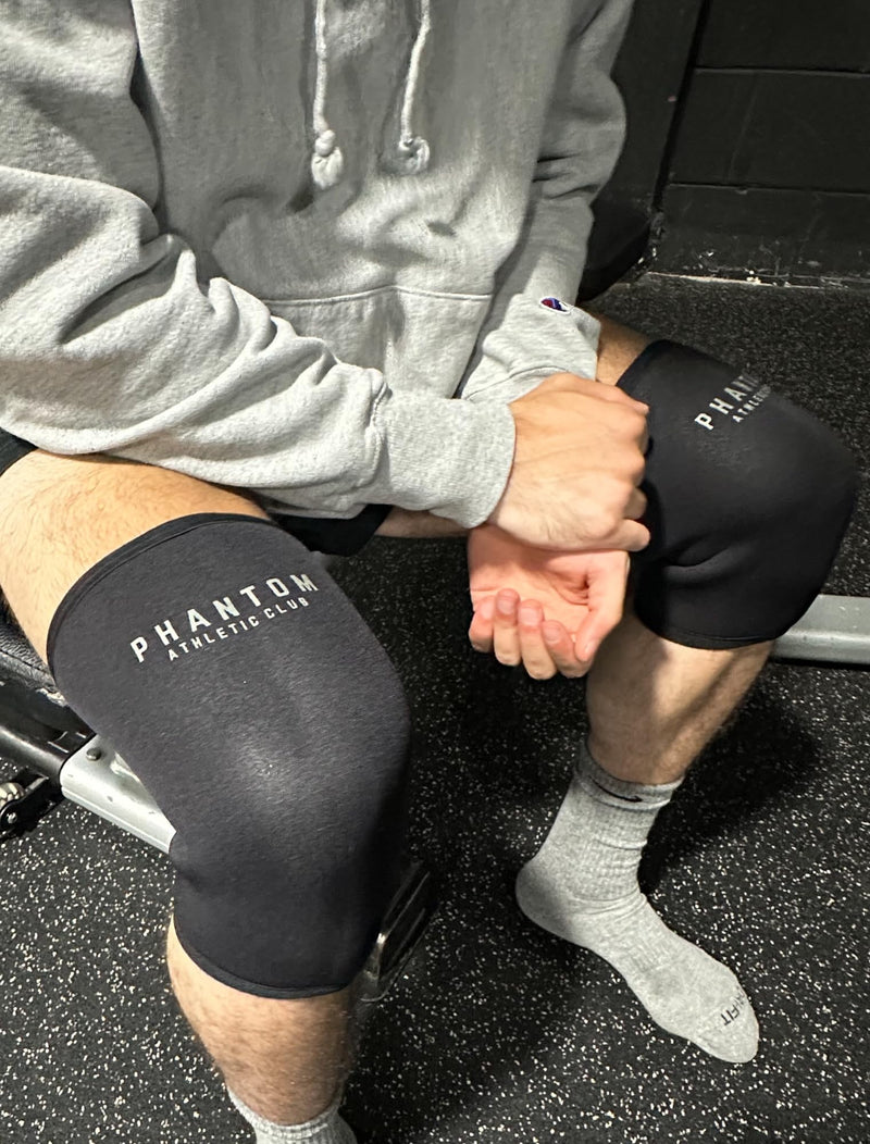 7mm Compression Knee Sleeves for Weightlifting Support, Powerlifting Strength, Heavy Squats, Cross Training, Gym Fitness, Sports – Strong Thick Neoprene Knee Braces for Men & Women (2 Pack, Medium) Black/Slate