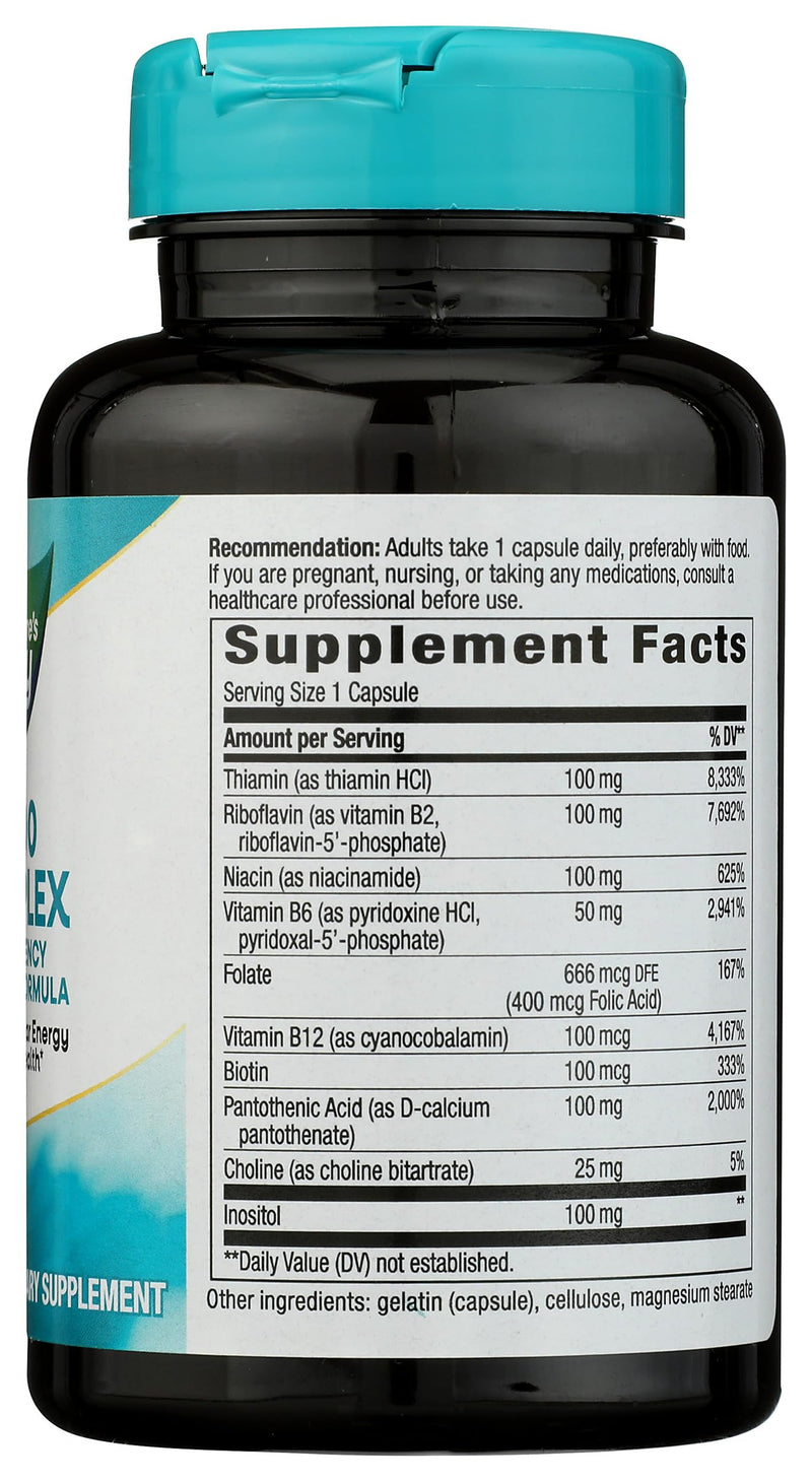 Nature's Way Vitamin B-100 Complex | Vitamin B Complex for Cellular Energy and Nerve Health Support*, Vitamin B Complex per Serving, High-Potency Formula