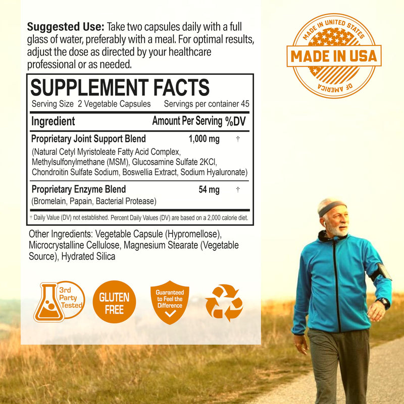 NANOWELL, Cetyl Myristoleate Complex, CMO, Ultra Support for Relief from Joint Discomfort and Stiffness, Advanced Joint Mobility & Comfort Formula 90 Capsules
