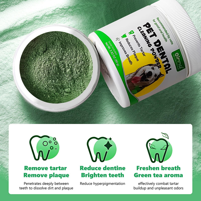 Teeth Cleaning Dental Powder for Dogs, Powder for Pets, Dog Breath Freshener, Reduce Plaque and Tartar, Dental Care Food Additive, Oral Health Supplement, Supports Healthy Mouth for Dogs 2.82oz - BeesActive Australia