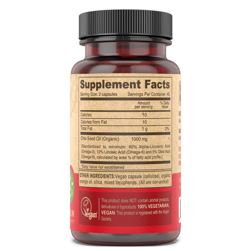 DEVA Vegan Vitamins Chia Seed Oil, Packed with Omega 3, 6, 9 & Other Essential Fatty Acids, Cold-Pressed & Unrefined, 90 Capsules, (Pack of 2) 90 Capsules (Pack of 2)