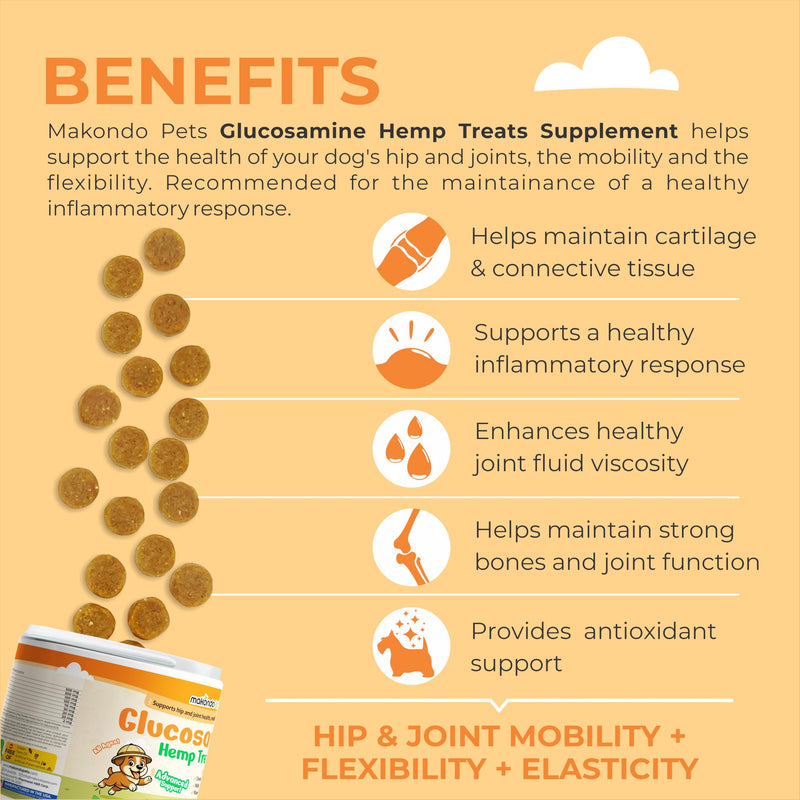 Advanced Hip and Joint Support for Dogs (120) – Glucosamine Chews with Green Lipped Mussels for Dogs, Chondroitin, MSM, Turmeric & Hyaluronic Acid – Mobility Soft Chews