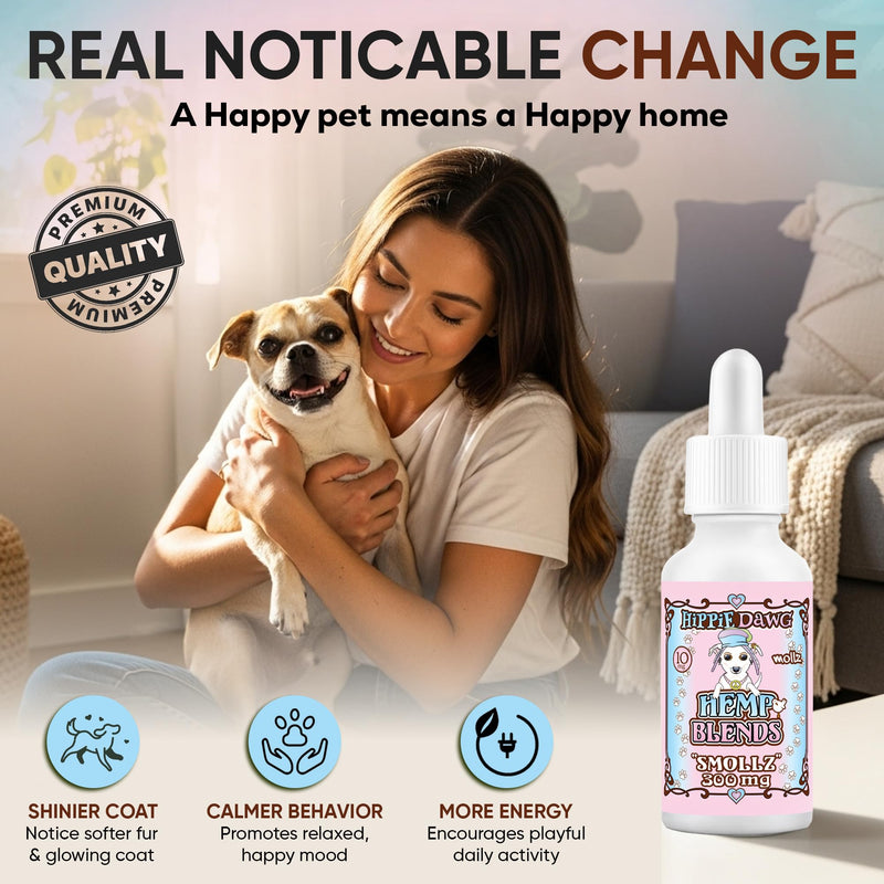 Hippie Dawg Smallz Hemp Oil for Small Dogs (5-25 lbs) - Advanced Hip and Joint Support with Glucosamine, Collagen, Bromelain & Omega 3 6 9 - Natural Pet Tincture for Mobility & Comfort - 1oz