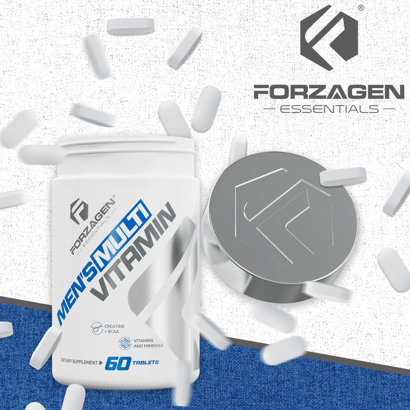 Forzagen Essentials Men's Multivitamin with Creatine and BCAA, Complete Vitamin and Mineral Complex, 60 Tablets