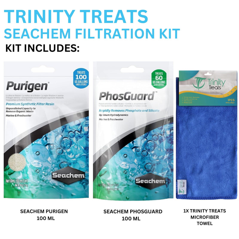 Purigen 100 ML (2 Packs) PhosGuard 100 ML (2 Packs) for Freshwater and Saltwater, Including Trinity Treats Microfiber Cleaning Cloth(Purigen for Aquarium, PhosGuard for Aquarium) - BeesActive Australia