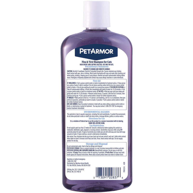 PetArmor Flea and Tick Shampoo for Cats, Coconut Berry Scented Flea Shampoo and Conditioner for Cats, Flea Treatment Kills Fleas and Ticks, 12oz - BeesActive Australia