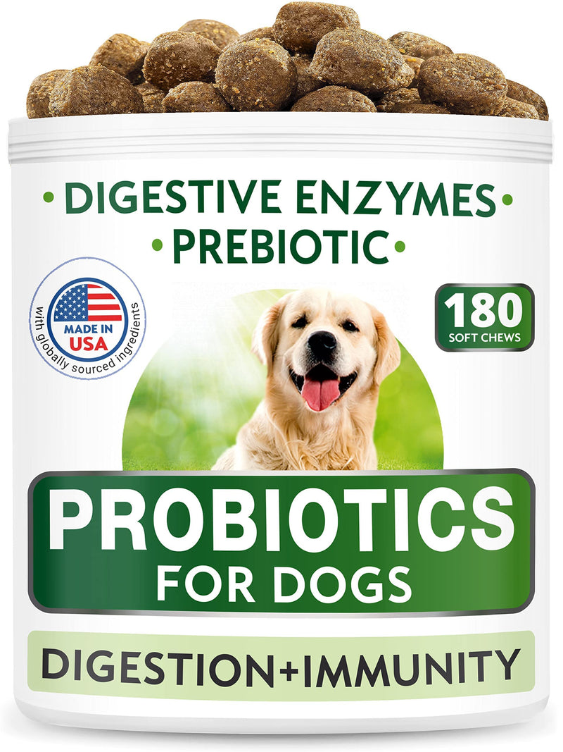 Dog Probiotics Chews + Hemp Treats + Glucosamine Bundle - Digestive Enzymes + Prebiotics + Chondroitin, MSM, Omega-3 - Gas, Diarrhea, Allergy, Constipation, Upset Stomach Relief + Joint Pain Relief