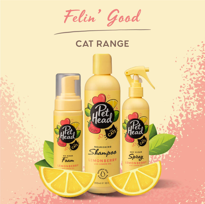 PET HEAD Felin’ Good Foam Shampoo for Cats 6.7 fl. oz. Fruity Scent. No-rinse and Quick-drying Cat Shampoo. Hypoallergenic with Natural & Vegan Ingredients. Gentle Formula for Kittens. Made in USA - BeesActive Australia