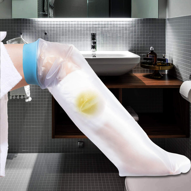 Asunby Cast Covers for Shower Leg Adult Waterproof full Leg Protector Shower Bandage Wound Showering for Broken Leg Knee Foot Ankle Wound Burns Care Supplies, After Surgery Gifts,Reusable Long Leg-Adult - BeesActive Australia