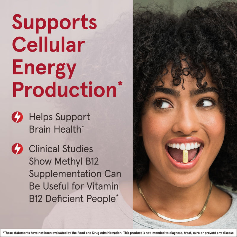 Jarrow Formulas Methyl Vitamin B-12 1000 mcg, 100 Chewable Tablets, Lemon Flavored- Bioactive B12 Vitamin - Supports Cellular Energy Production, Brain Health & Metabolism - 100 Servings | Lemon Flavored, Bioactive B12 Vitamin, Supports Cellular Energy ...