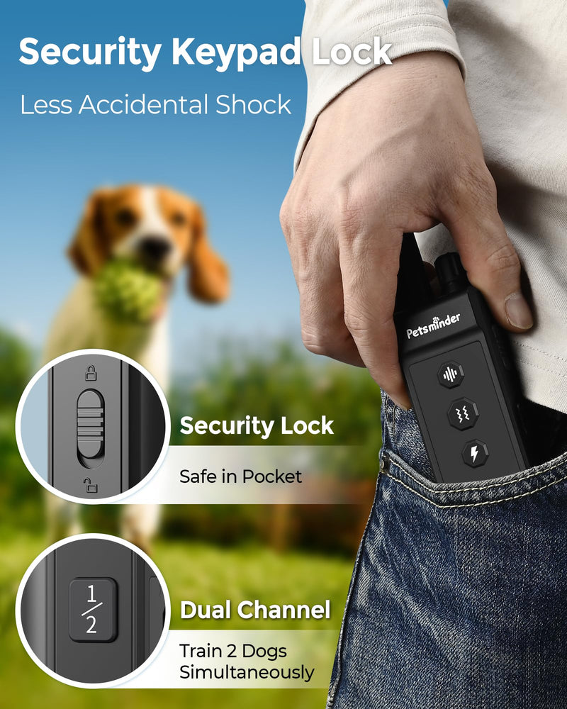 Dog Shock Collar, 4000FT Dog Training Collar with Remote IP67 Waterproof with 5 Training Modes, Rechargeable Training Collar for All Breeds, Sizes (10-150lbs) for 1 dog - BeesActive Australia