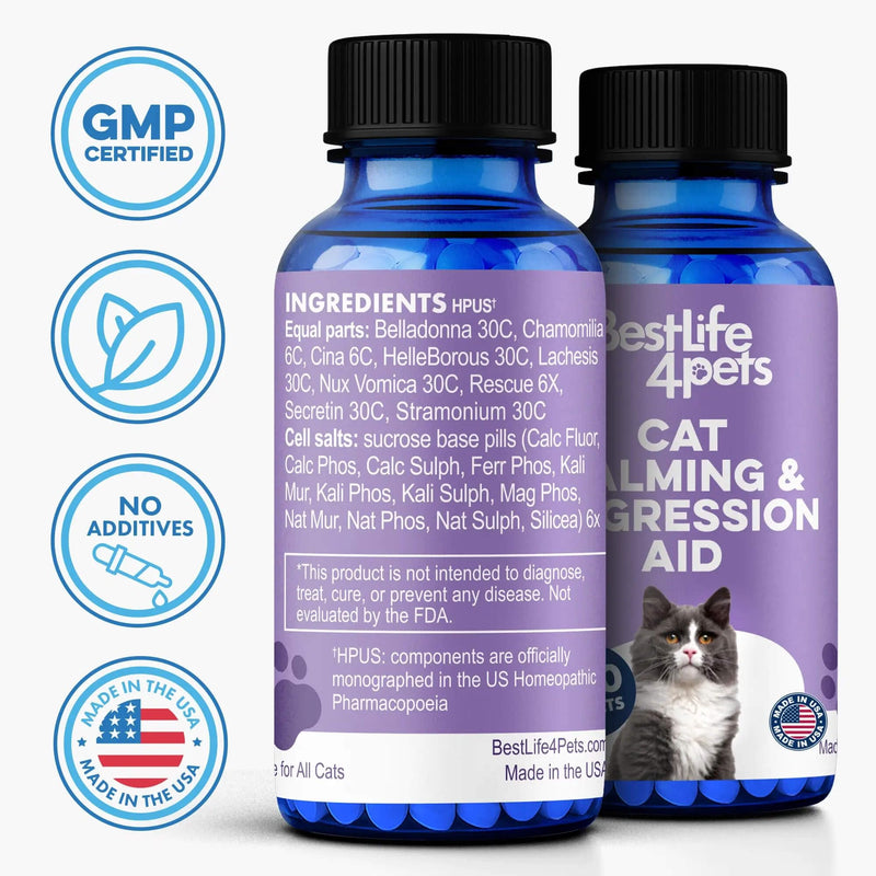 Anti Aggression for Cats Calming Remedy, A Natural Diffuser and Cat Calming Aid for Stress, Spiteful Spraying, Scratching & Territorial Behavior, Non-Drowsy, 400 Odorless, Tasteless Pills Kitten - 400 Pills