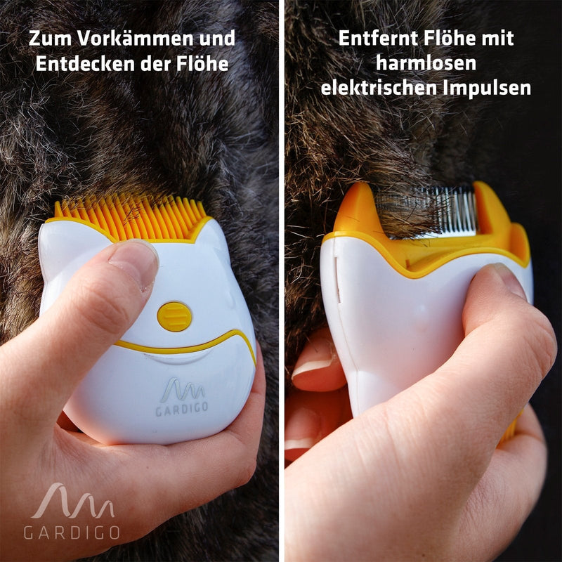GARDIGO® electric flea comb, lice comb for dogs & cats, suitable for long-haired and short-haired I non-toxic nit comb with metal teeth - BeesActive Australia