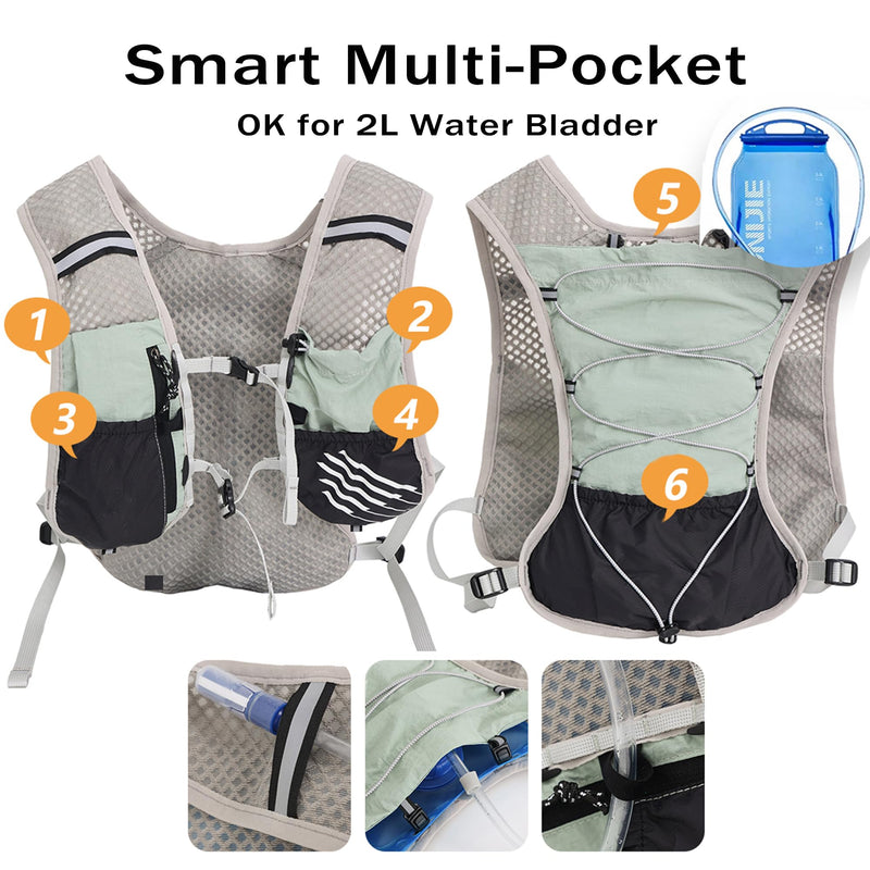 Hydration Running Vest Ultra-Lightweight for Women Men [2025 Upgraded], Breathable All-Weather Water Vest Hiking Backpack, Adjustable Water Backpack for Hiking, Cycling, Trail Marathon Race - Blue