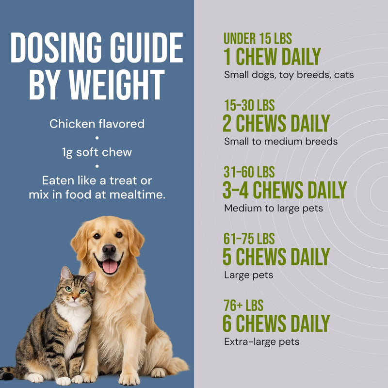 Shield Chews - Natural Flea & Tick Prevention for Dogs & Cats - Chemical-Free Chewable Supplement, Brewer’s Yeast & Garlic Formula - 240 Soft Chews