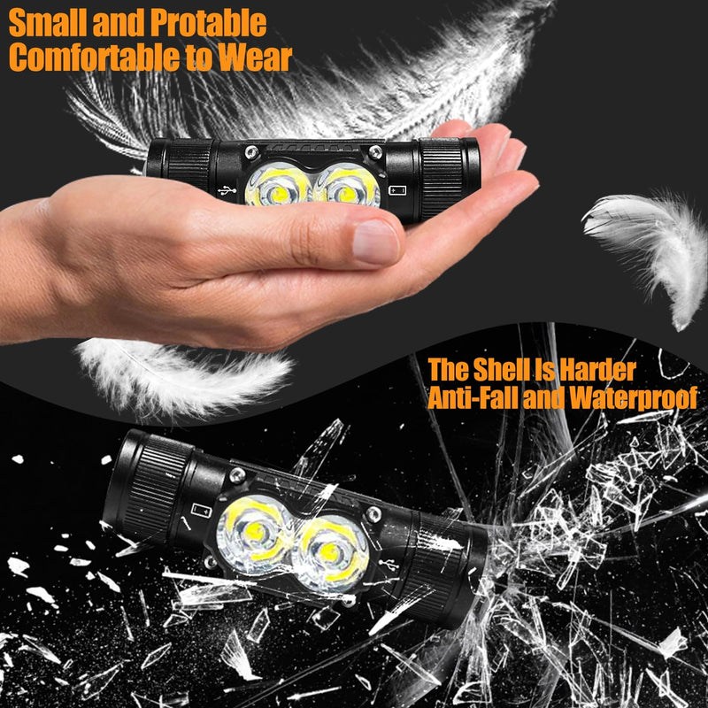 Headlamp Rechargeable 4 Pack, 1200 Lumen LED Head Lamp with 4 Light Modes, IPX6 Waterproof Super Bright High Lumen Headlamps, Adjustable Headstrap Headlights for Running, Camping, Outdoor - BeesActive Australia