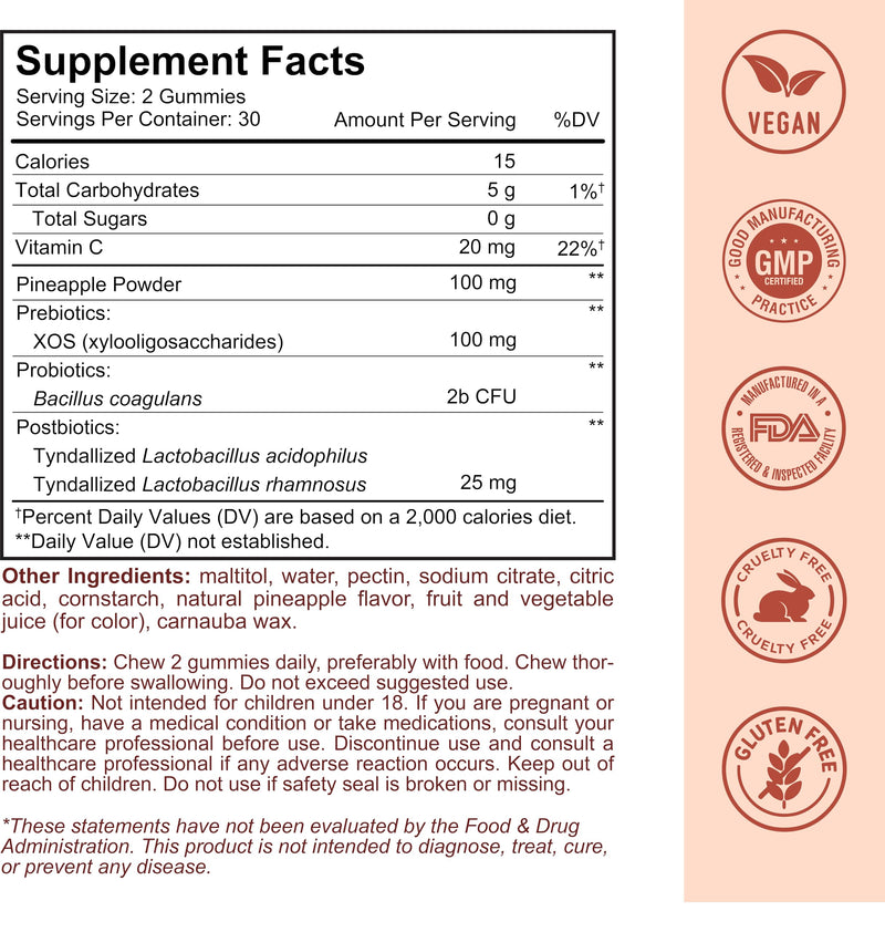 Proud·V - Vaginal Health Gummies - pH, Odor & Flora Support - Feminine Balance Wellness Formula - Hawaiian Pineapple - Vegan, Gluten-Free - 60 Gummies, 30 Servings