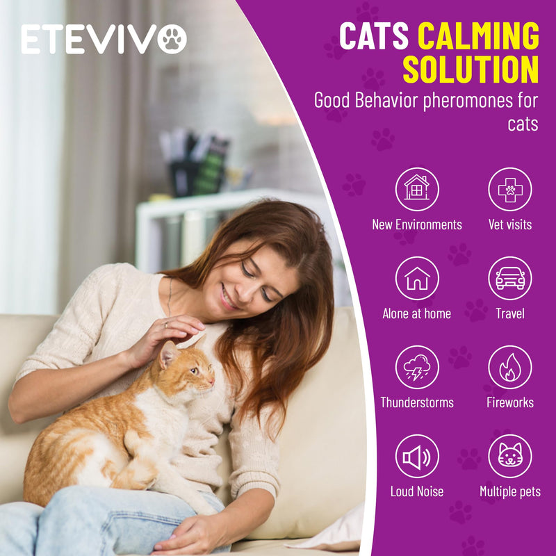 Cat Calming Pheromone Diffuser 4 Pack Cat Calming Diffuser Refills Anxiety Relief Comfort for Cats Reduce Fighting Spraying and Scratching 120 Days Long Lasting Serenity