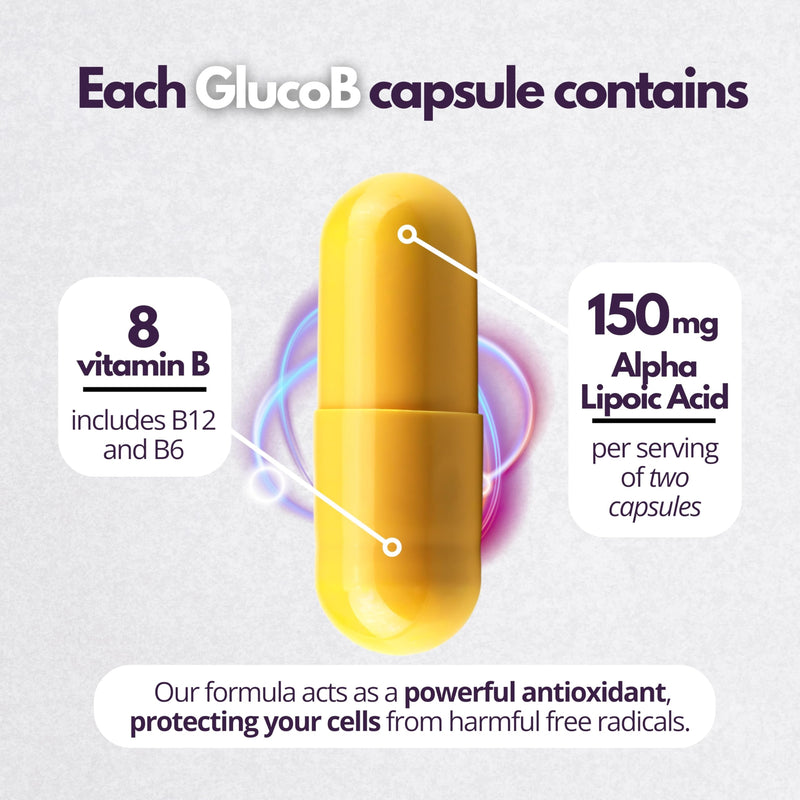 Neurobion Gluco B con Acido Alfa Lipoico Dietary Supplement B Complex with Alpha Lipoic Acid, Complejo B 30 Capsule