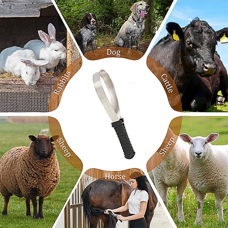Dual-Sided Shedding Blade,Professional Stainless Steel Safety Horse Fur Scraper-Suitable for pets such as horses, cats and dogs - BeesActive Australia