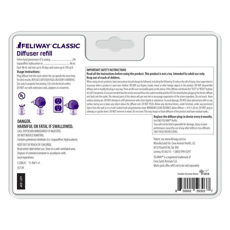 FELIWAY 30 Day Diffuser Refill for Cats, Pack of 2, 2 CT