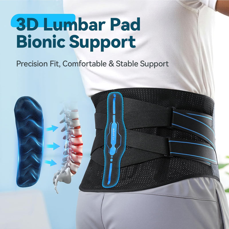 AGPTEK Back Brace for Lower Back Pain Relief, Breathable Air Mesh Back Support Belt with Ergonomic 3D Lumbar Pad for Work, Sciatica, Scoliosis, Herniated Disc, Adjustable Dual Straps, for Men Women (Small) Small - BeesActive Australia