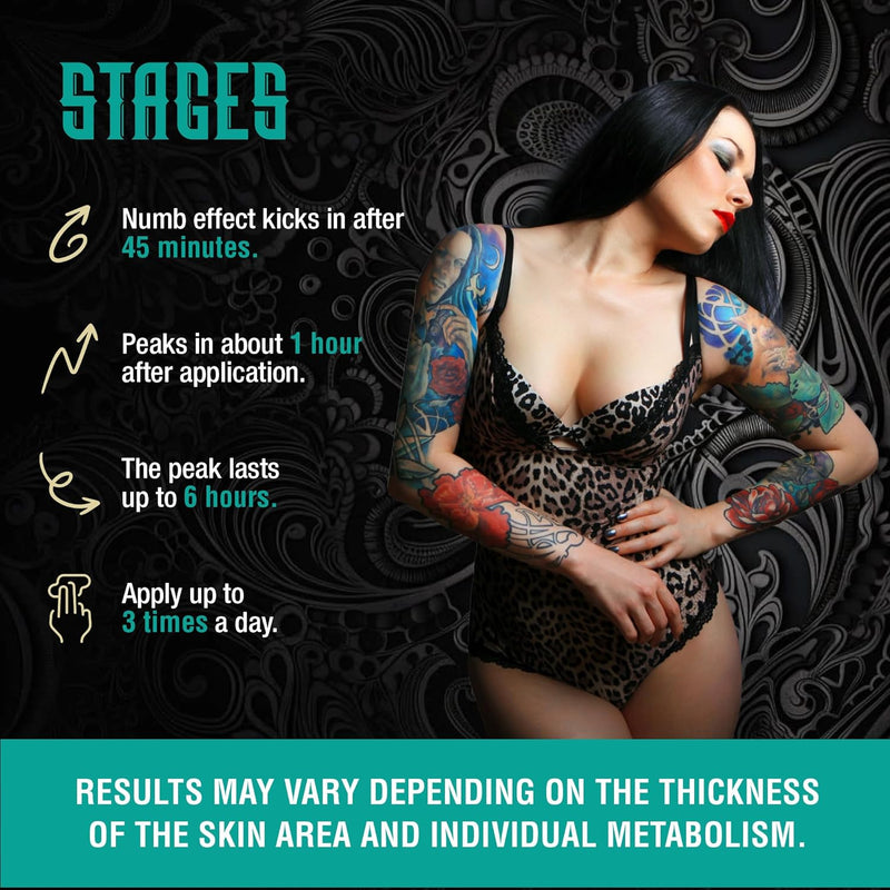 Tattoo Numbing Cream(50ml/1.7oz), 6 Hours Maximum Strength Painless Tattoo Numbing Cream, Tattoo Numbing Cream Extra Strength, Best Tattoo Numbing Cream, Numbing Cream for Tattoos Extra Strength - BeesActive Australia